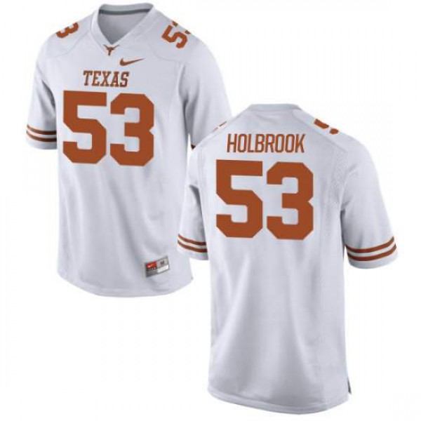 Youth University of Texas #53 Jak Holbrook Authentic Stitch Jersey White